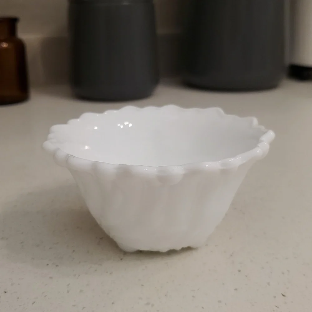 Wild Rose Pattern Milk Glass Taper Candle Holder